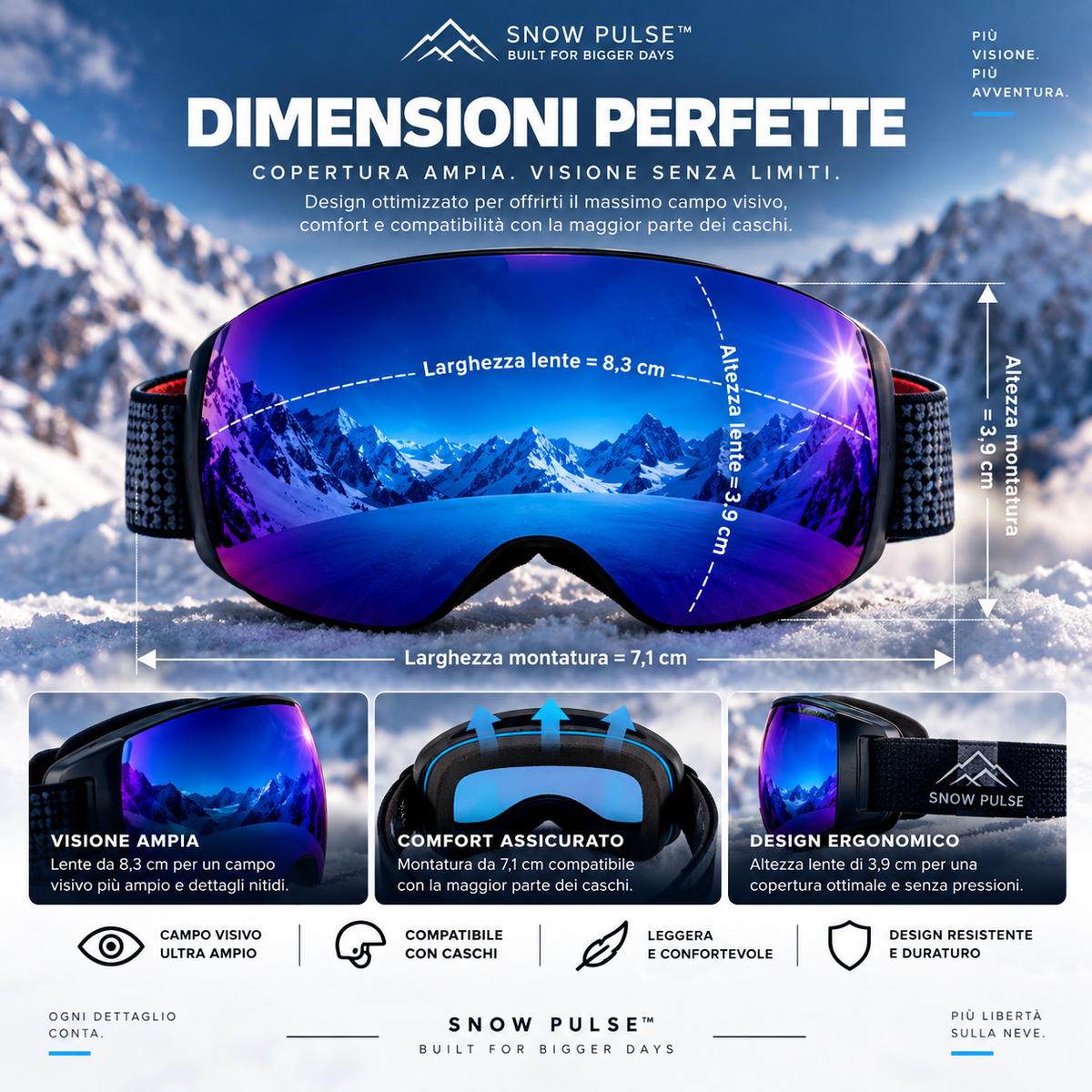 Maschera da sci Snow Pulse POV 4K - foto 4